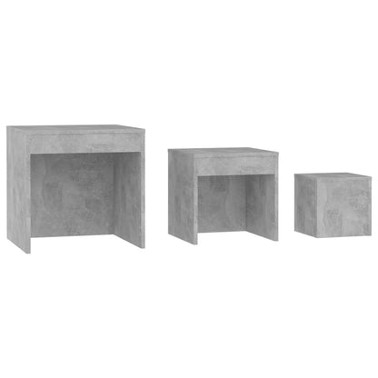 Tables gigognes 3 pcs Gris béton Aggloméré