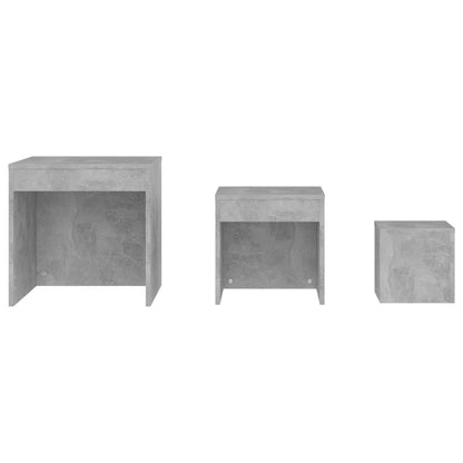 Tables gigognes 3 pcs Gris béton Aggloméré