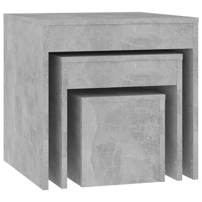 Tables gigognes 3 pcs Gris béton Aggloméré