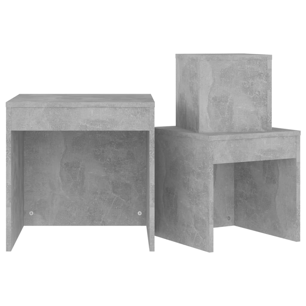 Tables gigognes 3 pcs Gris béton Aggloméré