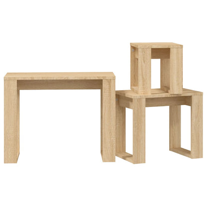 Tables gigognes 3 pcs Chêne sonoma Bois d'ingénierie