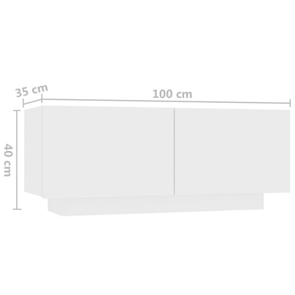 Table de chevet blanc 100x35x40 cm bois d'ingénierie