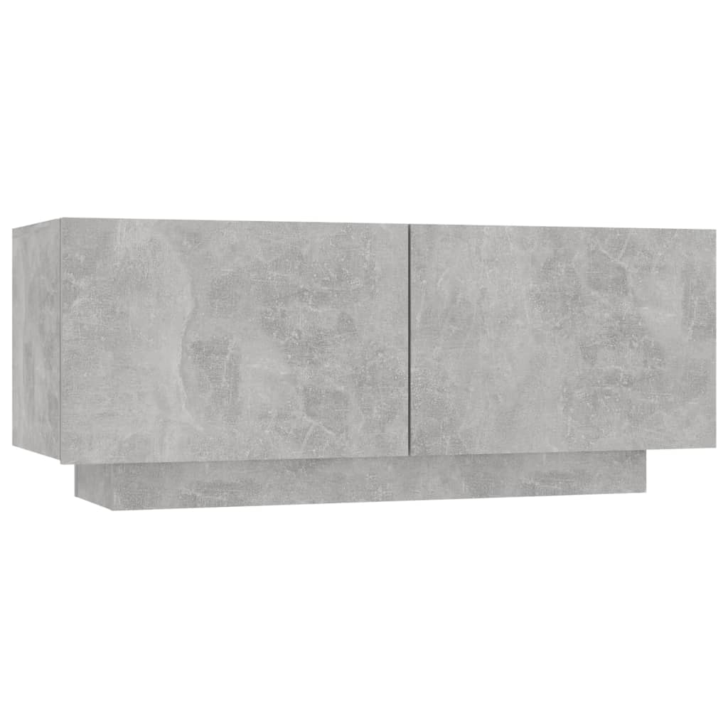 Table de chevet gris béton 100x35x40 cm bois d'ingénierie