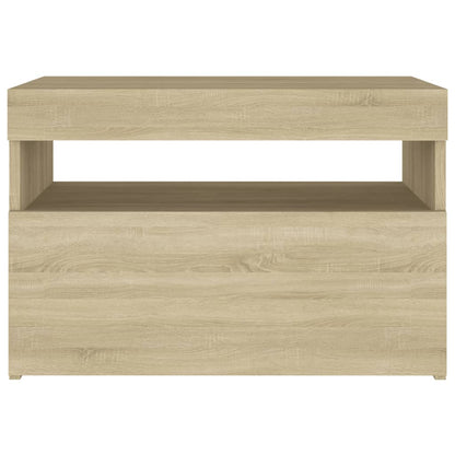 Tables de chevet à LED 2 pcs Chêne sonoma 60x35x40 cm