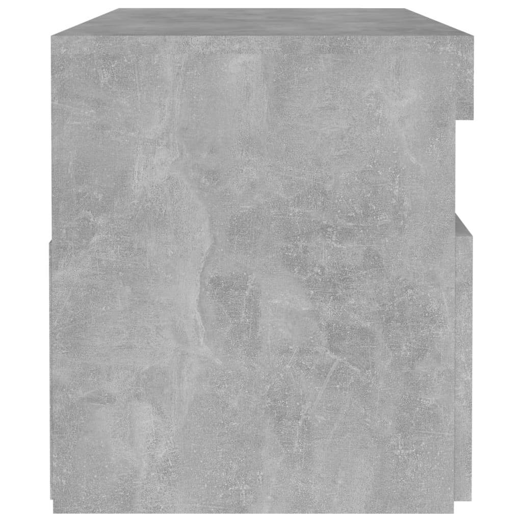 Tables de chevet avec lumières LED 2 pcs gris béton 60x35x40 cm