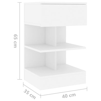 Table de chevet Blanc 40x35x65 cm Bois d’ingénierie