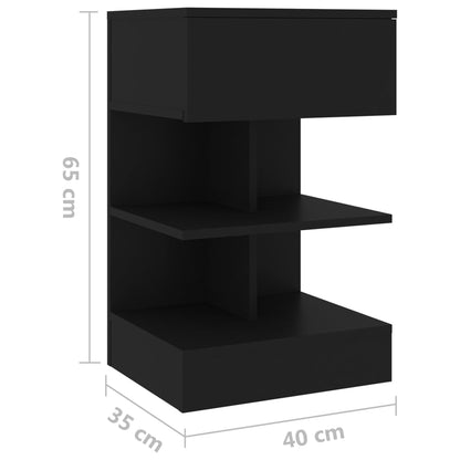 Table de chevet Noir 40x35x65 cm Bois d’ingénierie