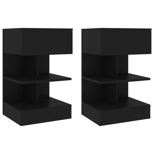 Tables de chevet 2 pcs Noir 40x35x65 cm