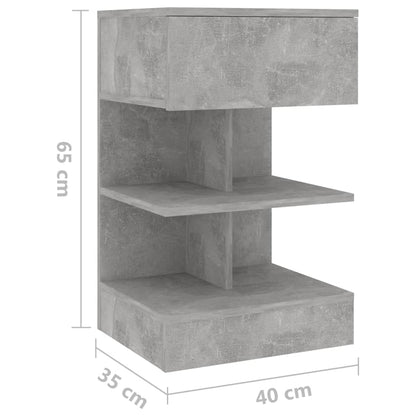 Table de chevet Gris béton 40x35x65 cm Bois d’ingénierie