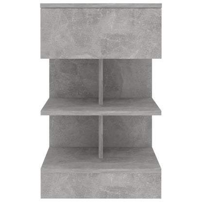 Tables de chevet 2 pcs Gris béton 40x35x65 cm