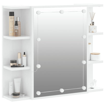 Armoire à miroir avec LED Blanc brillant 70x16,5x60 cm