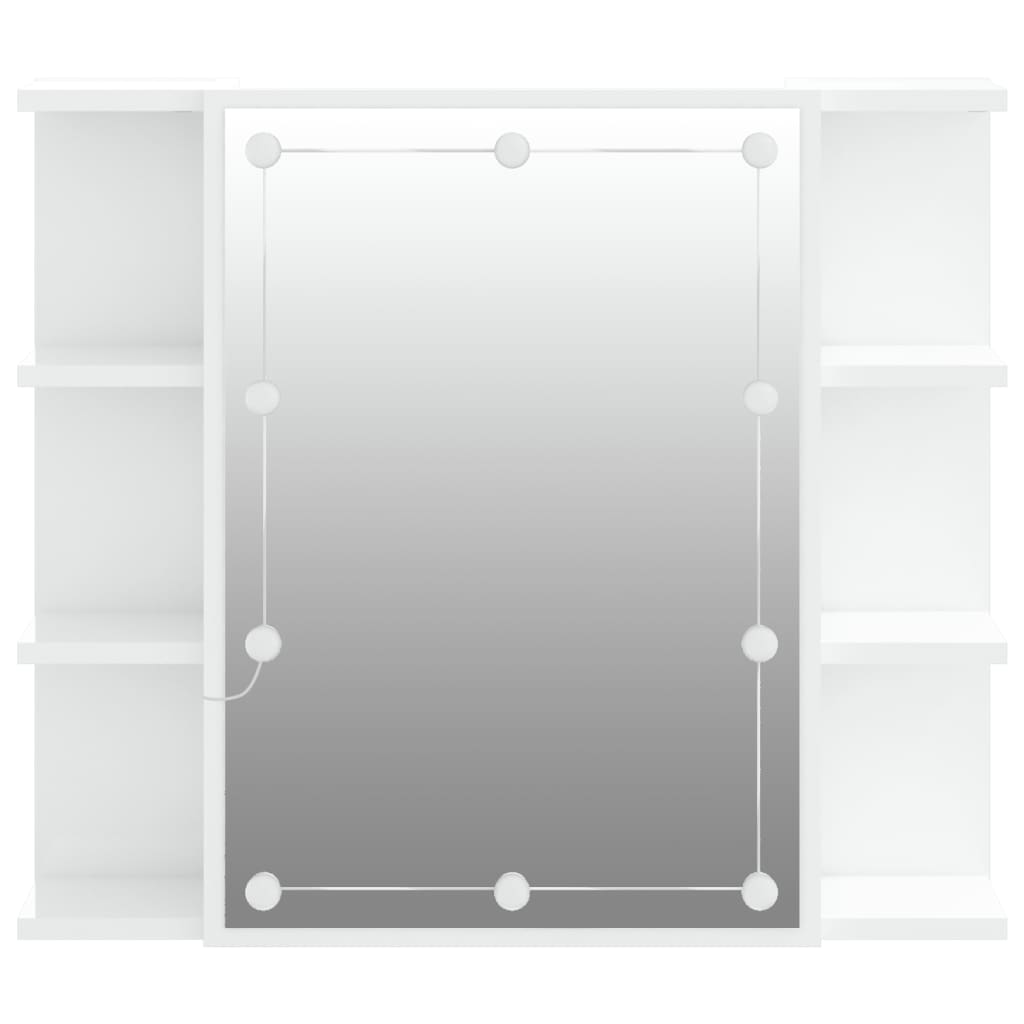 Armoire à miroir avec LED Blanc brillant 70x16,5x60 cm