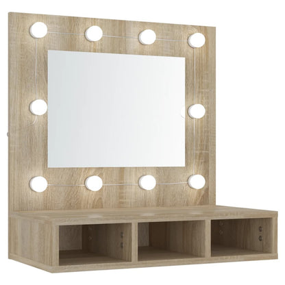 Armoire de miroir avec LED Chêne sonoma 60x31,5x62 cm