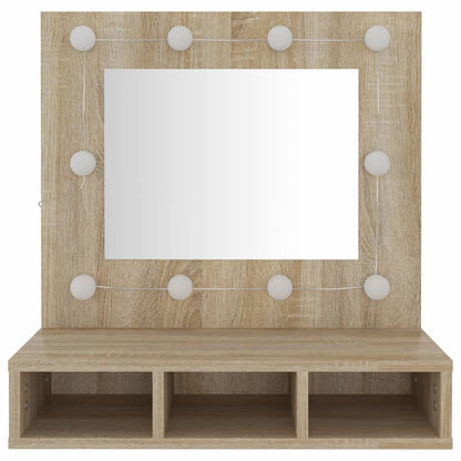 Armoire de miroir avec LED Chêne sonoma 60x31,5x62 cm