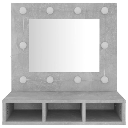 Armoire à miroir avec LED Gris béton 60x31,5x62 cm