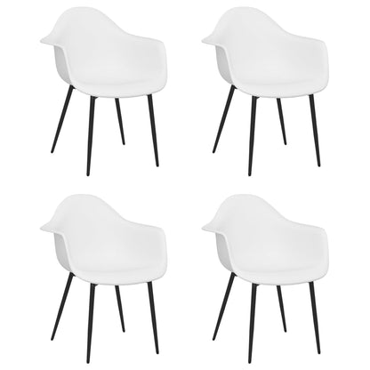 Chaises à manger lot de 4 blanc PP