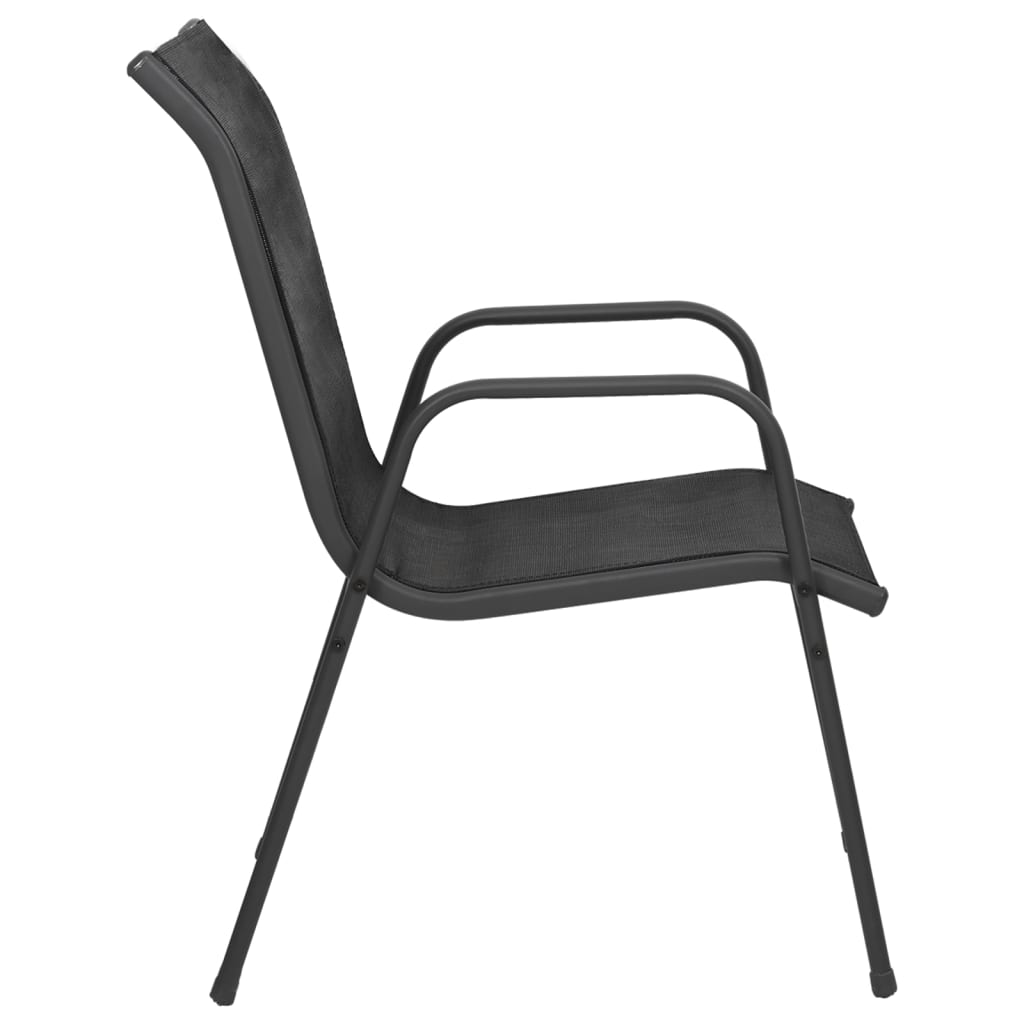 Chaises de jardin lot de 2 Acier et textilène Noir