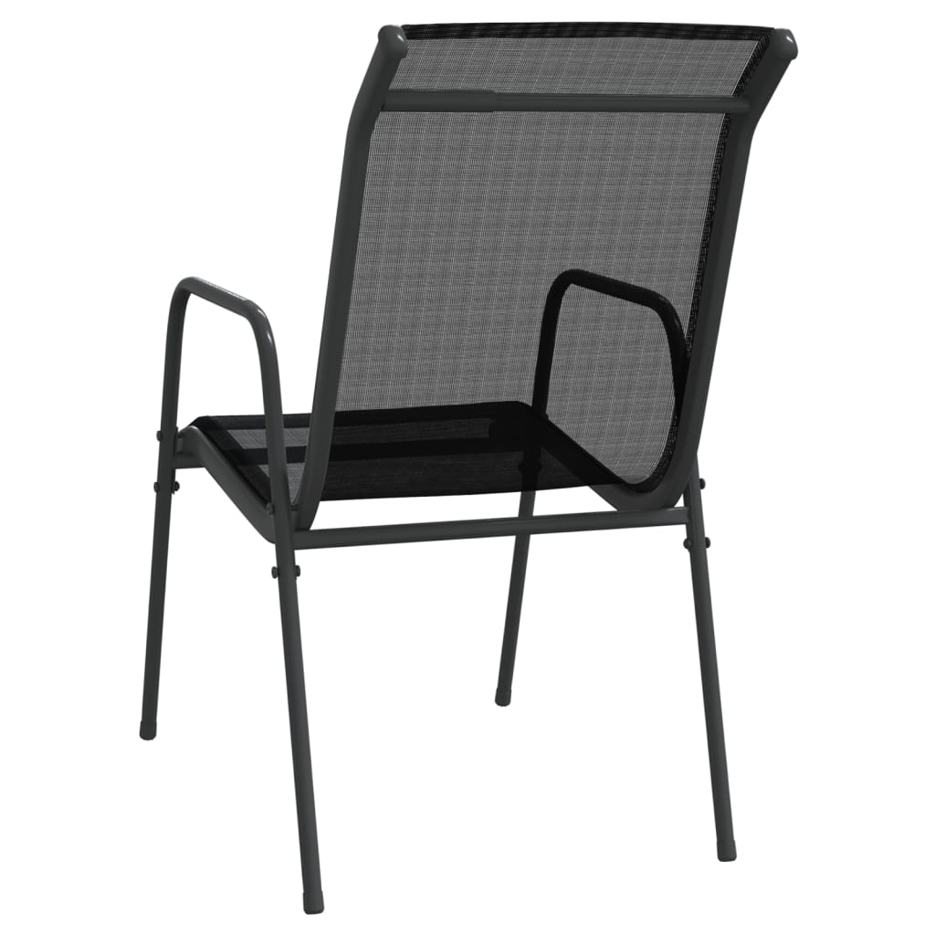 Chaises de jardin lot de 2 Acier et textilène Noir