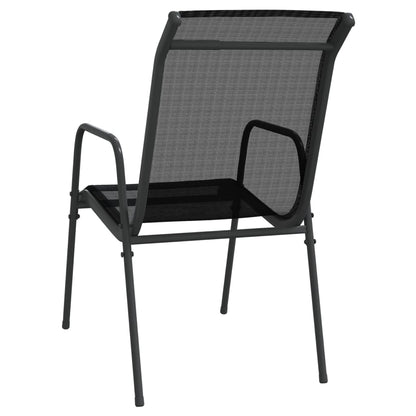 Chaises de jardin lot de 2 Acier et textilène Noir