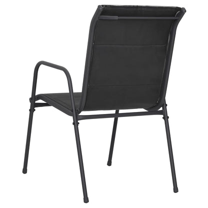 Chaises de jardin 4 pcs Acier et textilène Noir