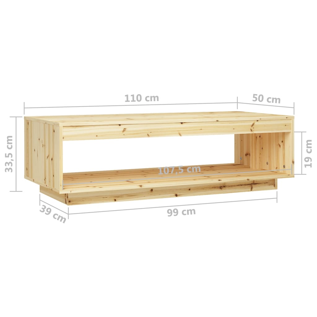 Table basse 110x50x33,5 cm bois de sapin massif