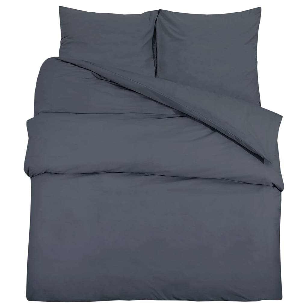 Ensemble de housse de couette Anthracite 140x200 cm Microfibre