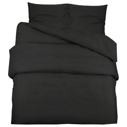 Ensemble de housse de couette Noir 240x220 cm Microfibre légère