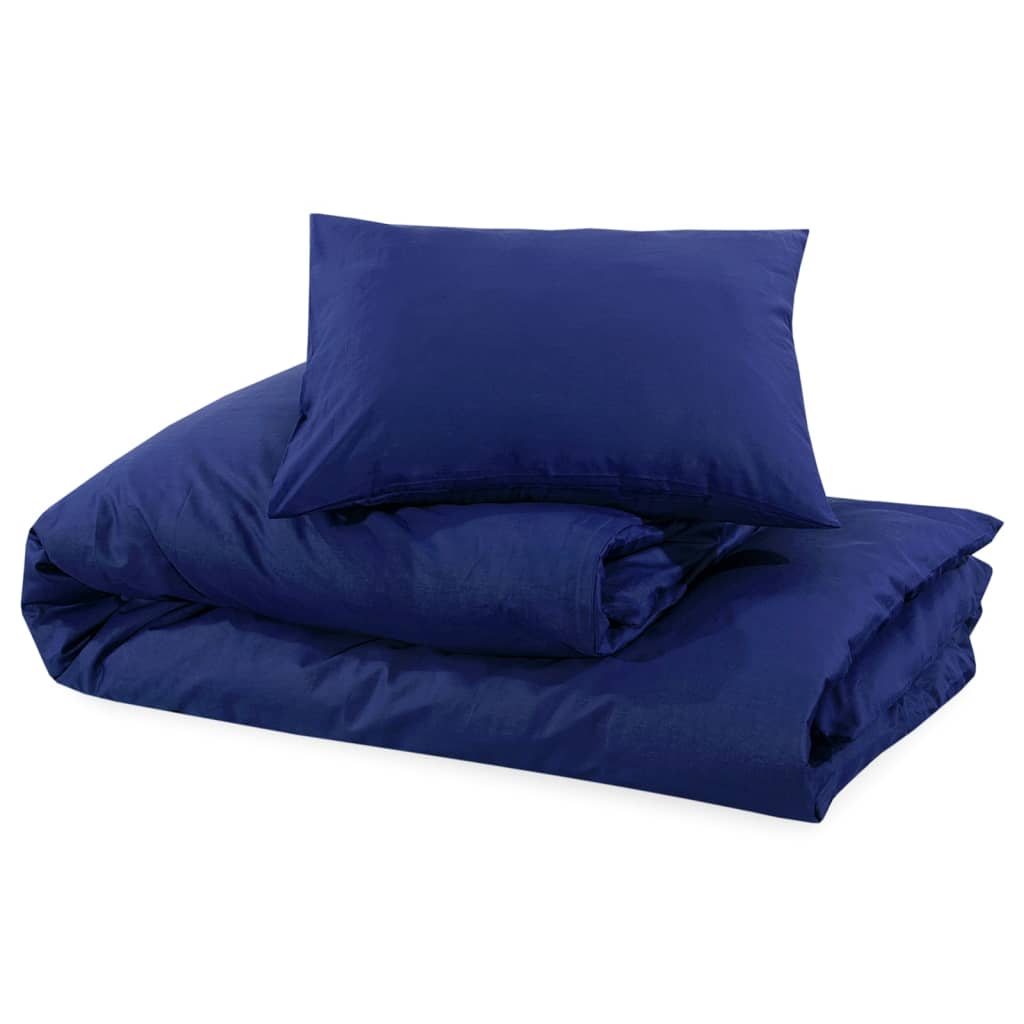 Ensemble de housse de couette Bleu marine 140x200 cm Microfibre