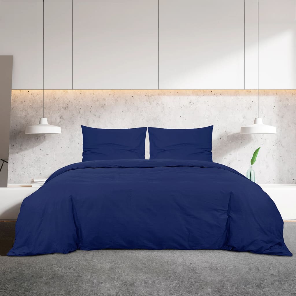 Ensemble de housse de couette Bleu marine 260x240 cm Microfibre