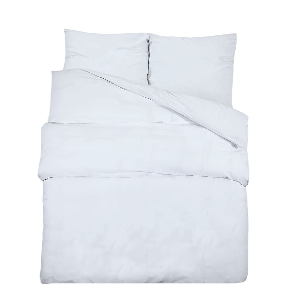 Ensemble de housse de couette Blanc 155x220 cm Microfibre