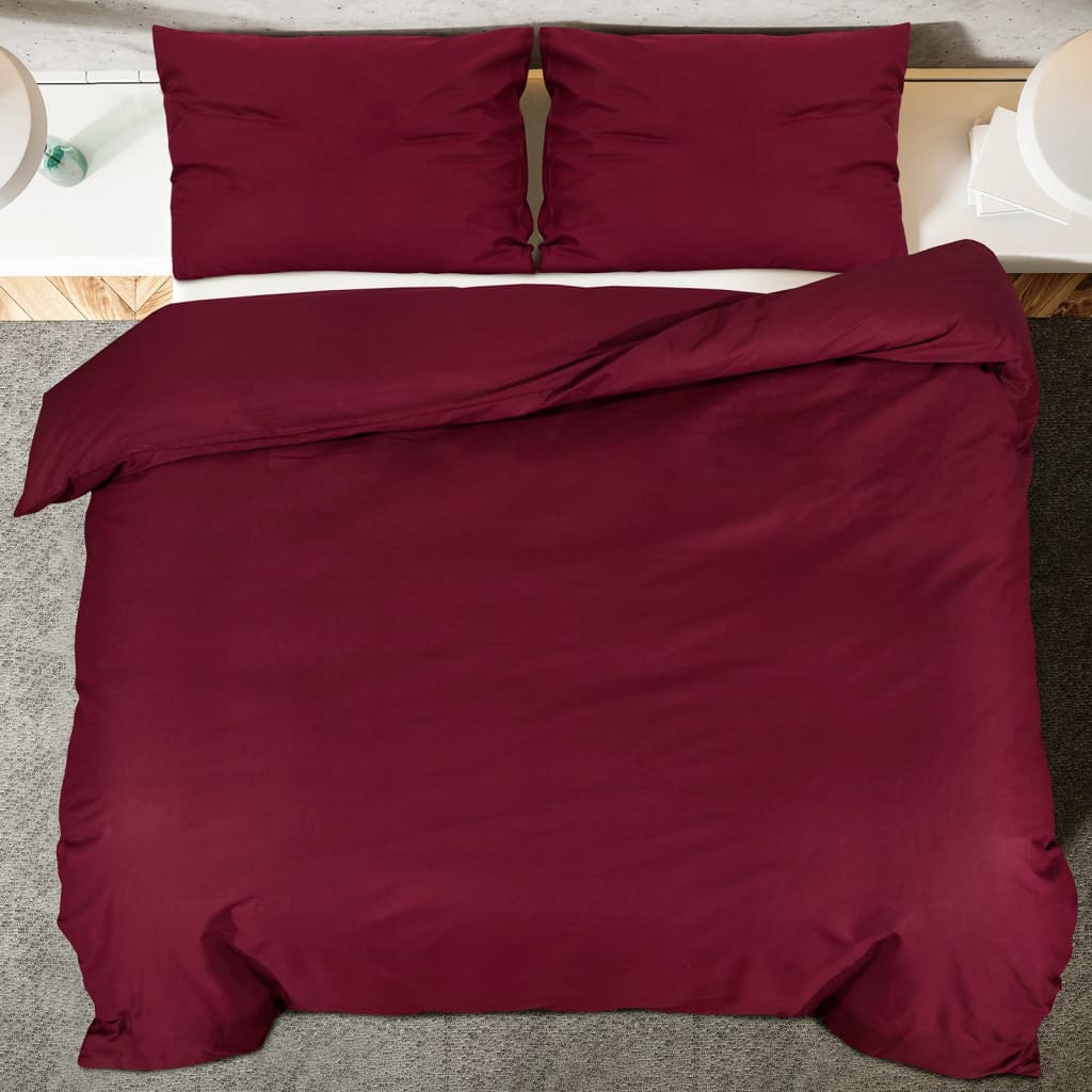 Ensemble de housse de couette Bordeaux 240x220 cm Microfibre