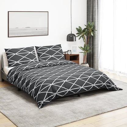 Ensemble de housse de couette Gris 200x200 cm Coton