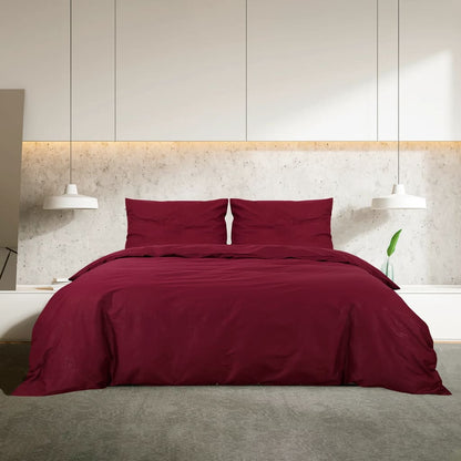 Ensemble de housse de couette Bordeaux 220x240 cm Coton