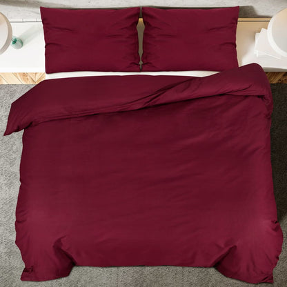 Ensemble de housse de couette Bordeaux 155x220 cm Coton