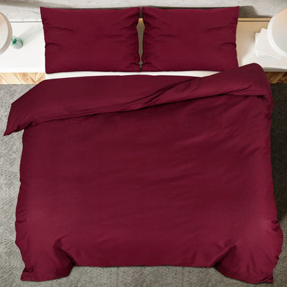 Ensemble de housse de couette Bordeaux 200x220 cm Coton