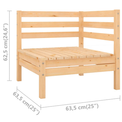 Canapés d'angle de jardin 2 pcs Bois de pin massif