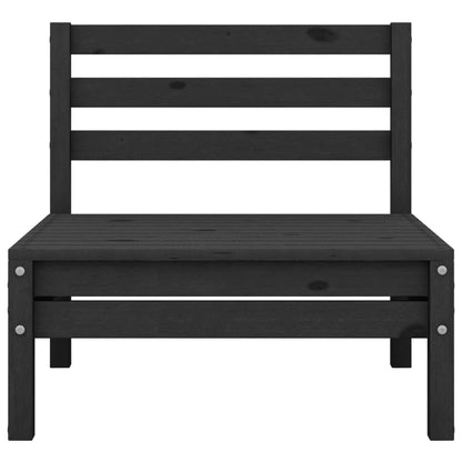 Canapés centraux de jardin 2 pcs noir bois de pin massif