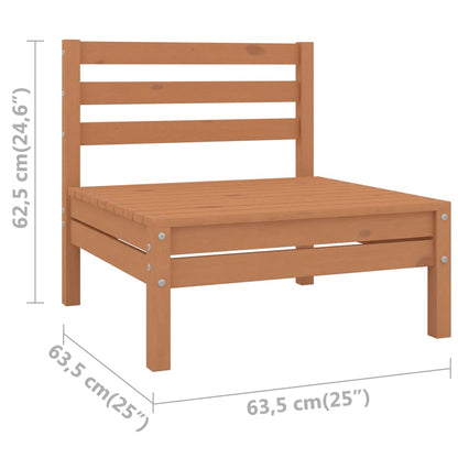 Canapés centraux de jardin 4 pcs marron miel bois de pin massif