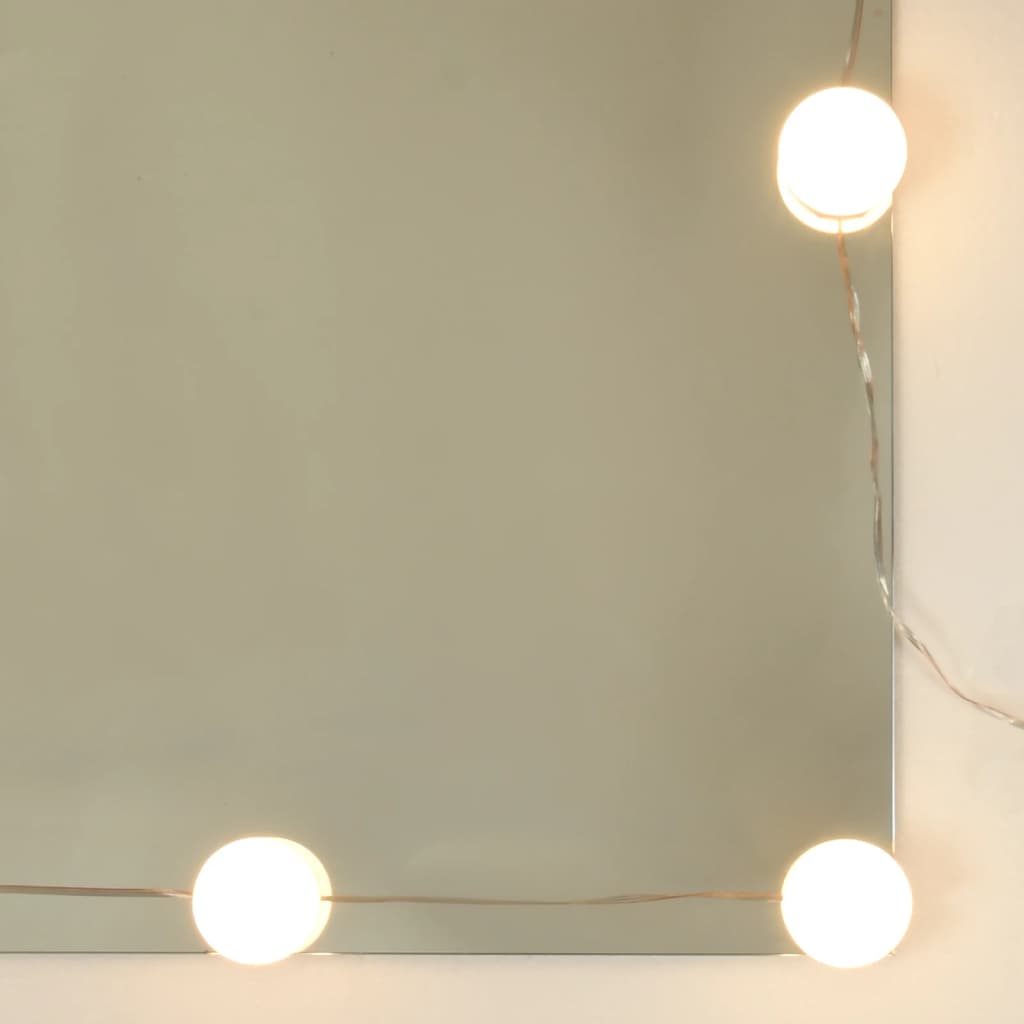 Coiffeuse à LED avec armoire Blanc Bois d'ingénierie