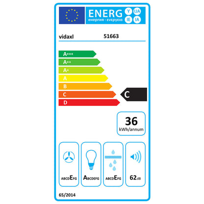 Hotte murale 60 cm Acier inoxydable et verre trempé Blanc