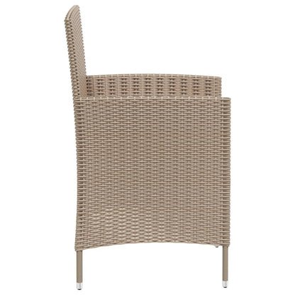 Chaises de jardin avec coussins lot de 2 Résine tressée Beige