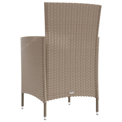 Chaises de jardin avec coussins lot de 2 Résine tressée Beige