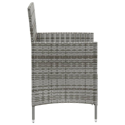 Chaises de jardin avec coussins lot de 4 Résine tressée Gris