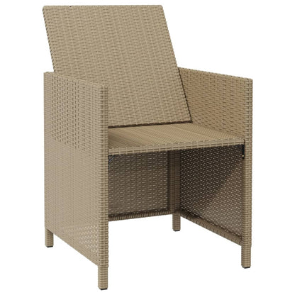 Chaises de jardin avec coussins lot de 4 Résine tressée Beige