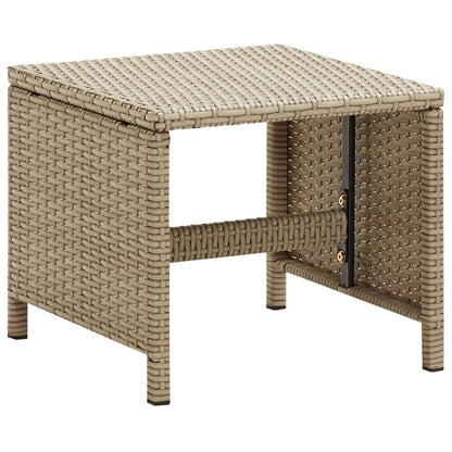 Tabourets de jardin lot de 4 avec coussins Résine tressée Beige