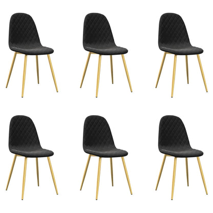 Chaises à manger lot de 6 noir velours