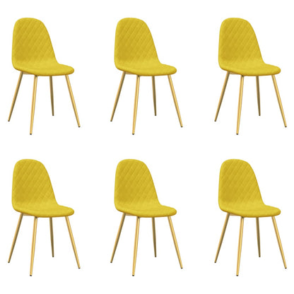 Chaises à manger lot de 6 Jaune moutarde Velours