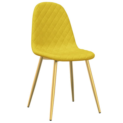 Chaises à manger lot de 6 Jaune moutarde Velours