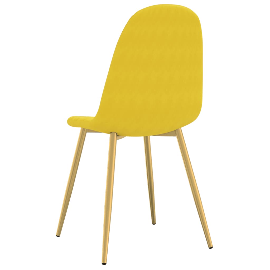 Chaises à manger lot de 6 Jaune moutarde Velours