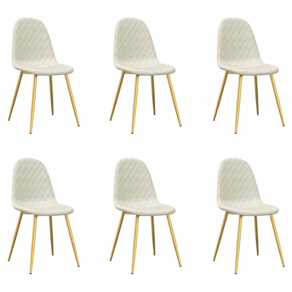 Chaises à manger lot de 6 blanc crème velours